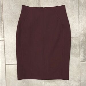 White House Black Market Burgundy Pencil Skirt Size 0